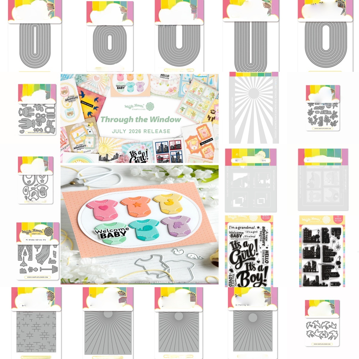 Baby Clothing Bag - Cetakan Logam Tekstur Sunburst, Stempel Transparan,