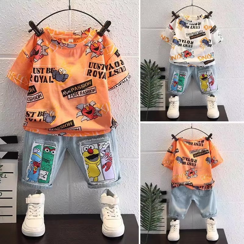 Kaos Katun Lengan Pendek Motif - Baby Clothing Drawing ulasan dan harga