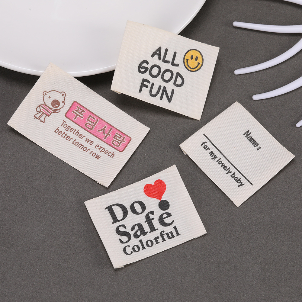 Label Kain Katun Custom Cetak  - Baby Clothing Organic Cotton ulasan dan harga