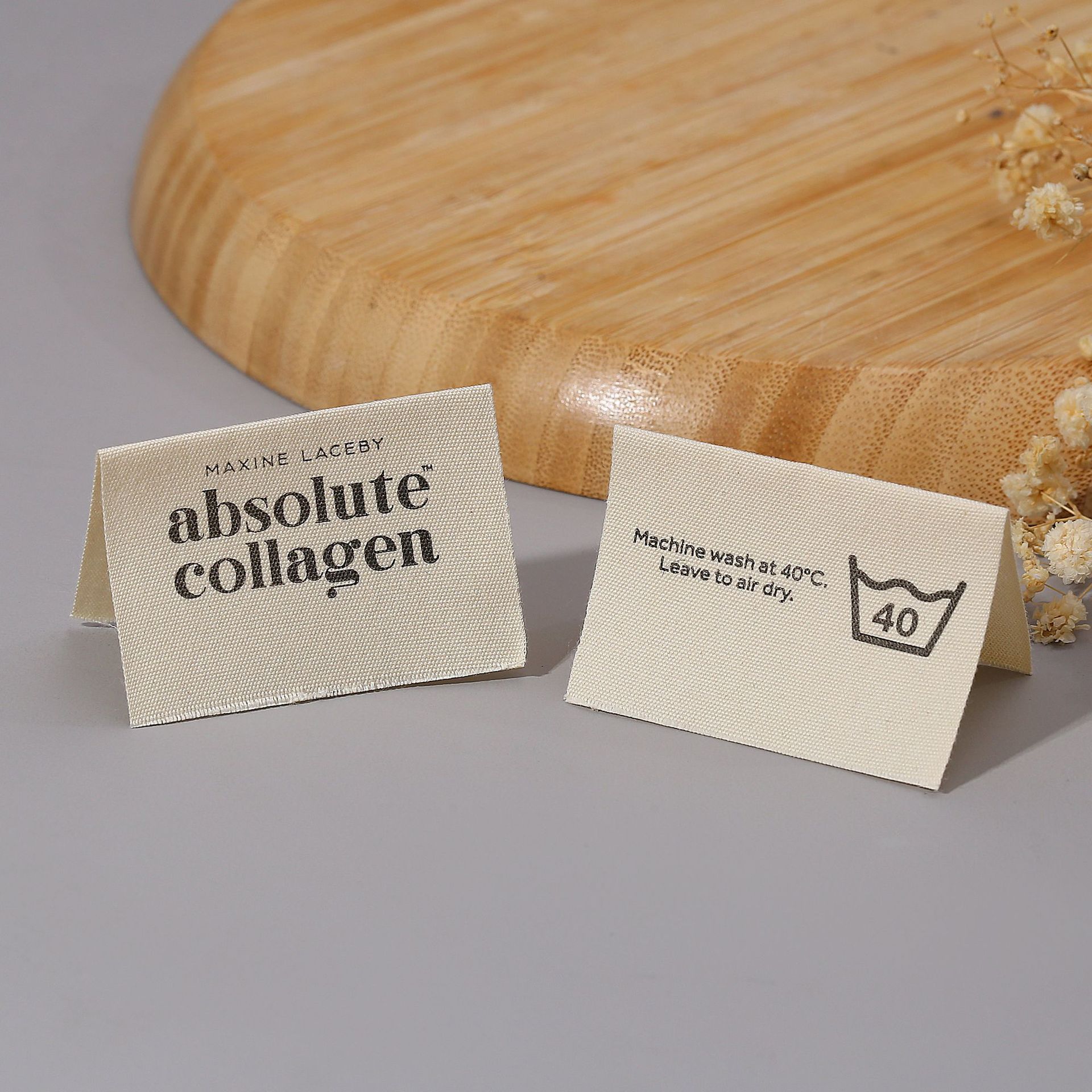 Label Kain Katun Custom Cetak  - Baby Clothing Organic Cotton ulasan dan harga