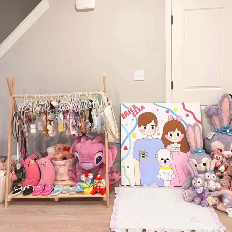 ‌ Sistem Rak Mantel Kayu Solid - Baby Clothing Rack ulasan dan harga