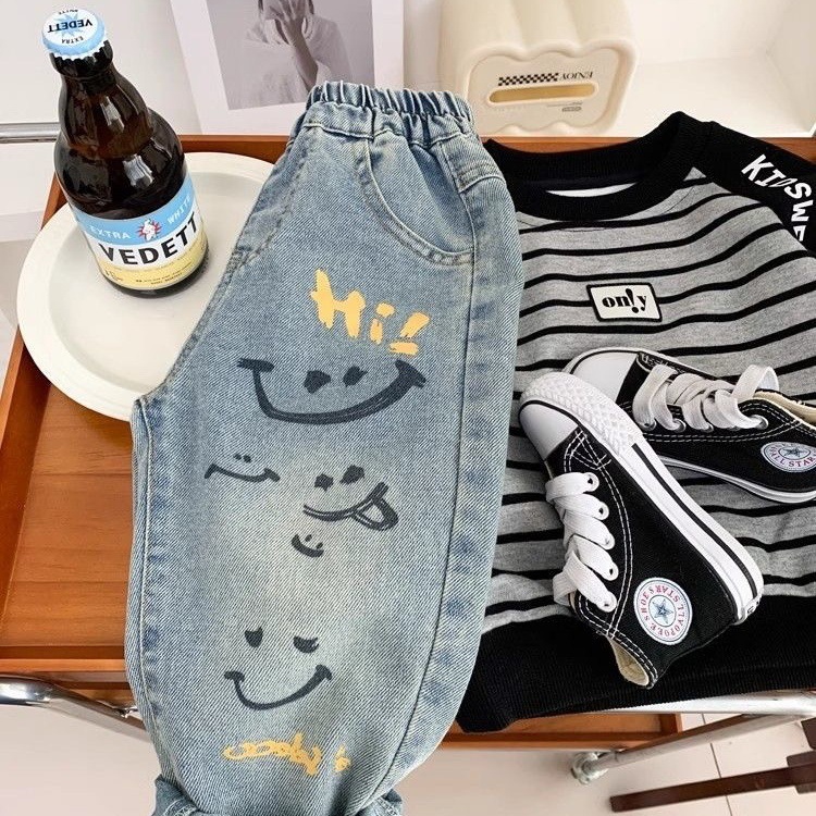 Celana Denim Grafiti Katun Lon - Baby Clothing Drawing ulasan dan harga