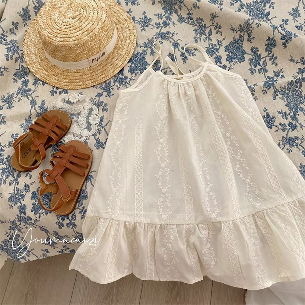 Gaun Bordir Beige Musim Panas  - Baby Clothing Korea ulasan dan harga