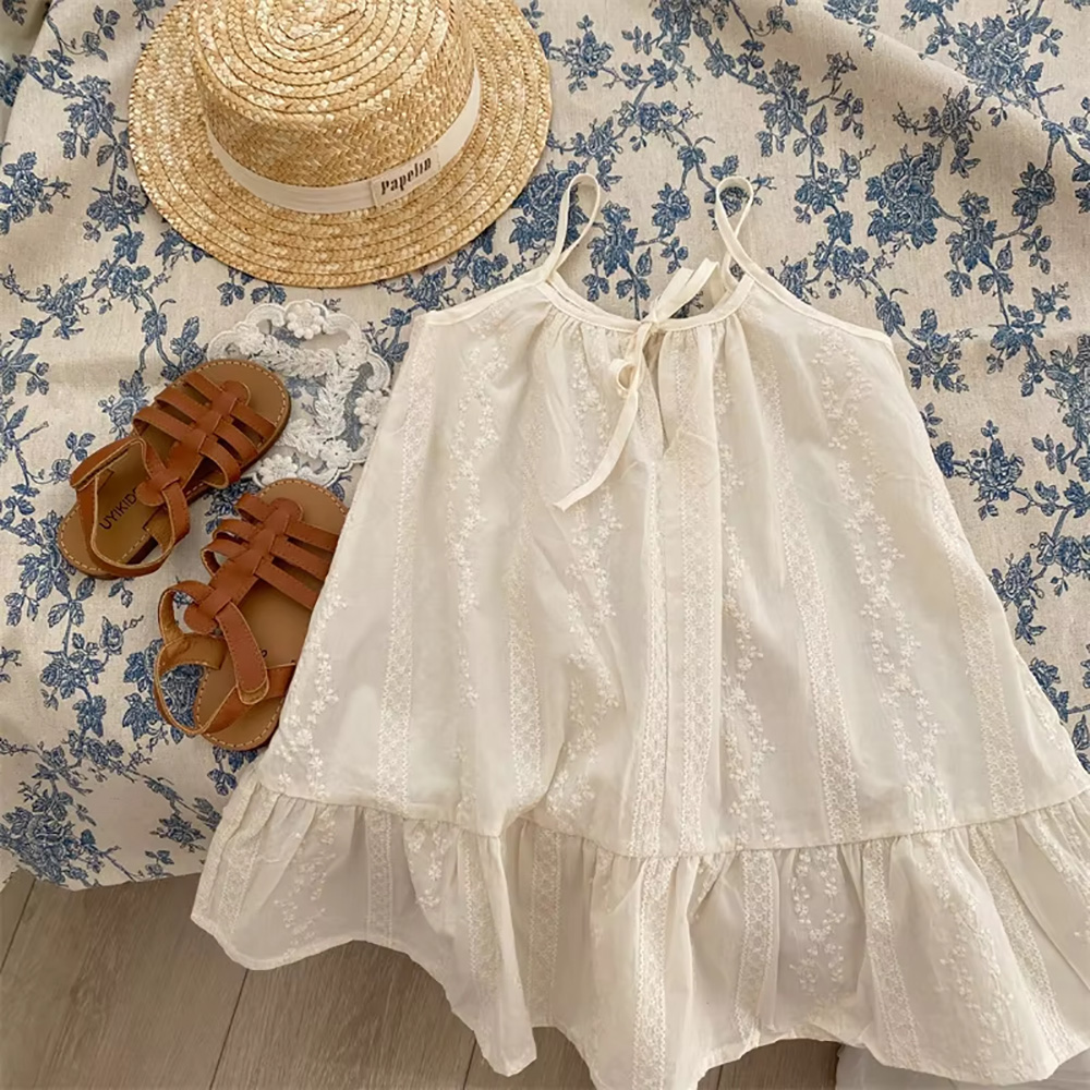Gaun Bordir Beige Musim Panas  - Baby Clothing Korea ulasan dan harga