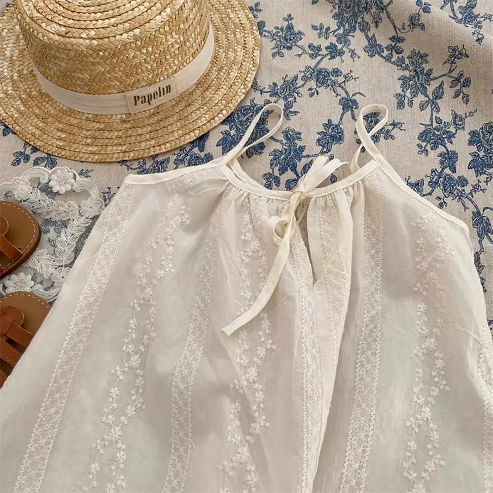 Gaun Bordir Beige Musim Panas  - Baby Clothing Korea ulasan dan harga